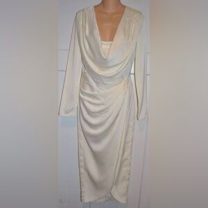 AIIFOS Revolve Corinne Satin Ivory Midi Dress size S Never Worn $595
